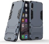 Armor Kickstand Back Cover - Huawei Y6 (2019) Hoesje - Donkerblauw