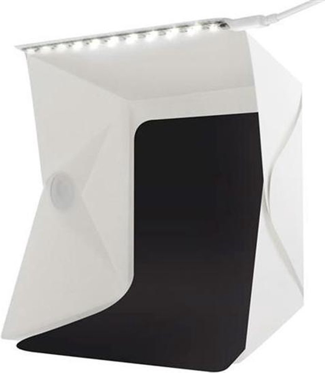 Fotobox - fotostudio - opvouwbaar - ingebouwde ledstrip - 28 x 23 x 22 cm - Merkloos