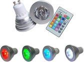 LED RGB MULTICOLORED LAMP AFMETELIJKE AFSTANDSBEDIENING GU10 ROOD BLAUW GROEN