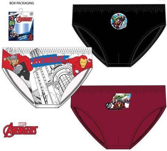 Marvel -  Avengers  - Kinder/kleuter -  ondergoed / slips - 3-pack - maat 6/8 jaar