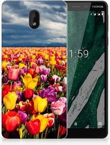 Nokia 1 Plus Uniek TPU Hoesje Tulpen