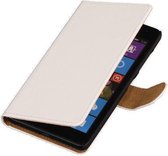 Effen Wit Microsoft Lumia 535 Hoesje Book/Wallet Case/Cover