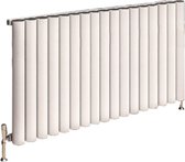 Design radiator horizontaal aluminium mat wit 60x118,5cm 2244 watt - Eastbrook Burford