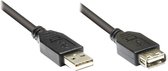 USB-A naar USB-A verlengkabel - USB2.0 - tot 3A / zwart - 5 meter