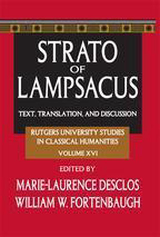 Rutgers University Studies in Classical Humanities - Strato  ... - cover