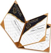 Goodline® - Rapportmap / Diplomamap / Certificaat Mappen - 4x A4 - Houtpatroon Bruin
