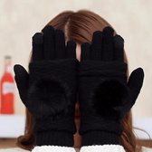 Touchhandschoenen - Dames touch handschoenen - 2 in 1 handschoenen - Dames - Zwart