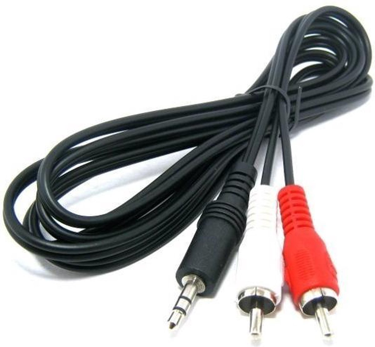 rode witte tulp naar 3,5mm jack RCA aux kabel | bol.com