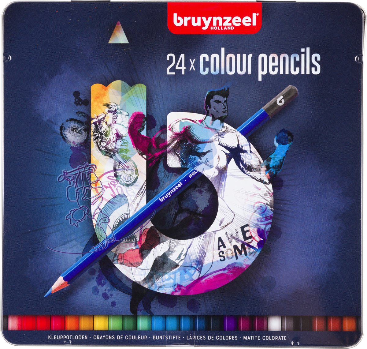 Bruynzeel Teens blik 24 kleurpotloden - BRUYNZEEL