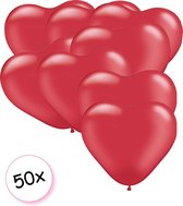 Ballonnen hartjes rood 50 stuks 26 cm