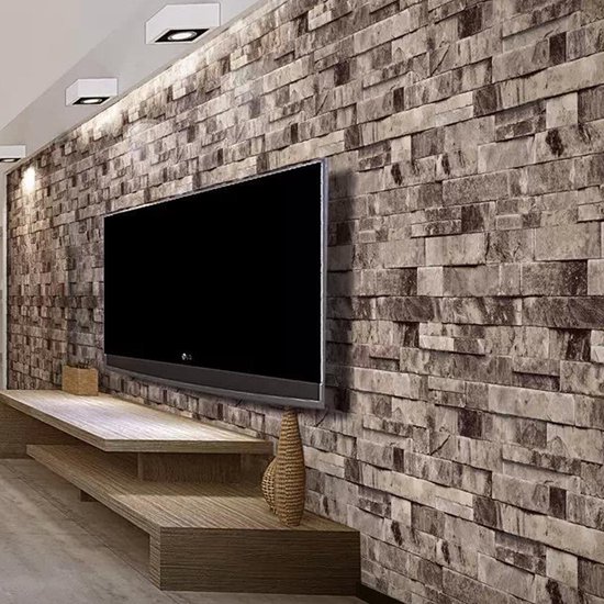 3D-muur papier baksteen steen patroon Vinyl WallPaper Roll woonkamer TV  achtergrond Decor | bol.com