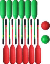Knotsbal | Knotshockey | Tamponhockey | Bounceball set 12 sticks + 2 ballen Groen / Rood