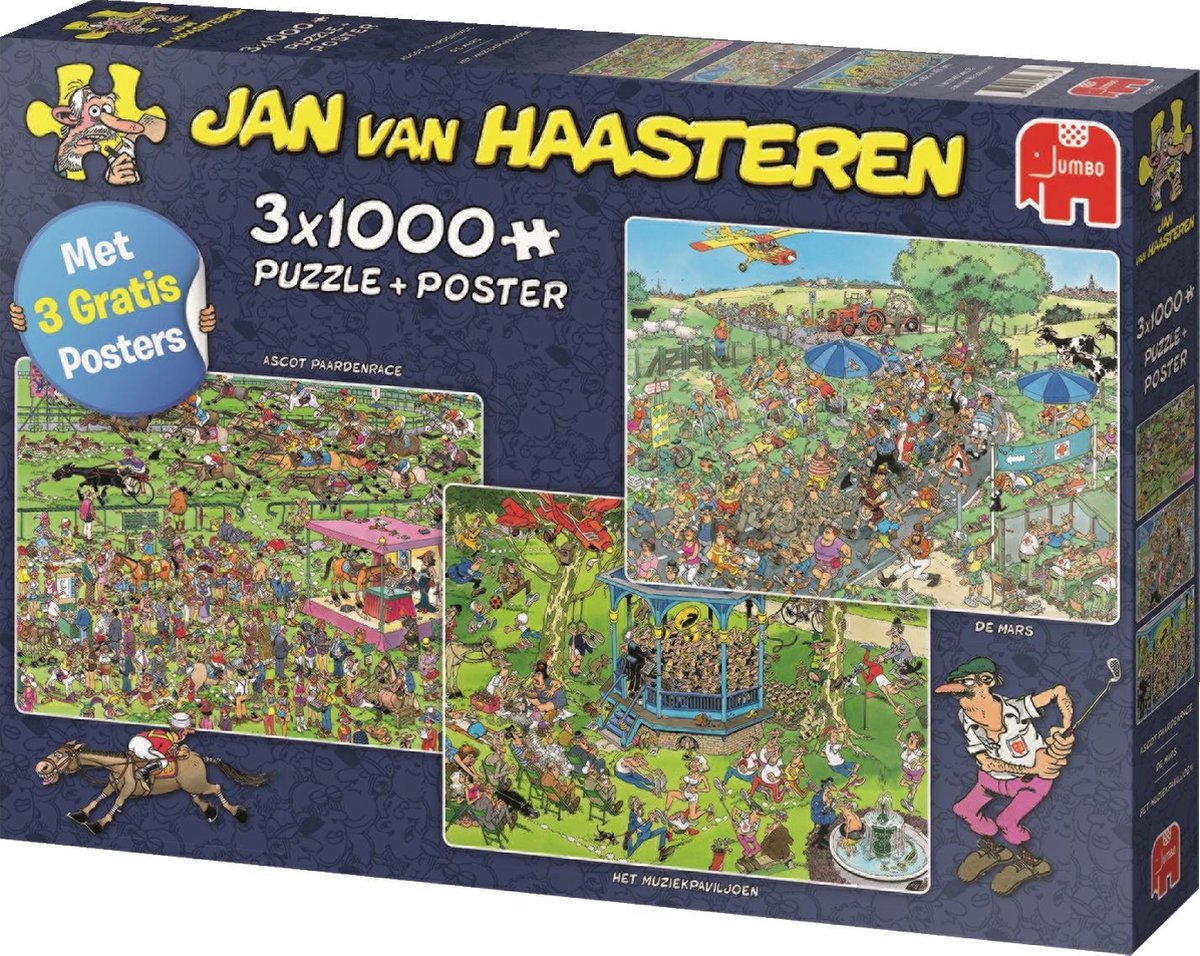 Jan van Haasteren 3 x 1000 pcs Legpuzzel 1000 stuk(s) Strips | bol.com