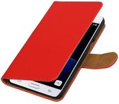 Mobieletelefoonhoesje.nl - Effen Bookstyle Hoesje Voor Samsung Galaxy J3 Pro Rood
