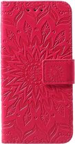 Shop4 - Samsung Galaxy S10e Hoesje - Wallet Case Zonnebloem Roze