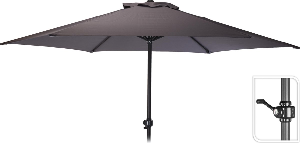 De Luxe Tuin / Balkon parasol -250 cm -donker grijs,