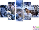 Diamond Painting "JobaStores®" Wolven 5 luiks - volledig - 100x50cm