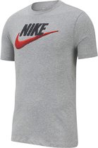 Nike Sportswear Brand Mark  Sportshirt - Maat L  - Mannen - grijs/donker grijs/rood