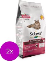 Schesir Cat Dry Sterilized & Light Ham - Kattenvoer - 2 x 1.5 kg Monoprotein