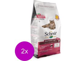 Schesir Cat Dry Sterilized & Light Ham - Kattenvoer - 2 x 1.5 kg Monoprotein