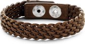 Frank 1967 7FB-0197 - Heren armband - geweven leer - lengte 23 cm - bruin