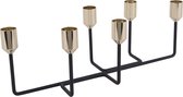 Pt, (Present Time) Lineate - Kaarsenhouder - IJzer - 11 x 34 x 12,5 cm - Zwart/Goud