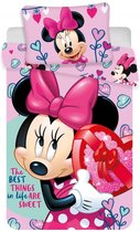 Disney Minnie Mouse Pink Hearts - Baby Dekbedovertrek - 100 x 135 cm - Multi