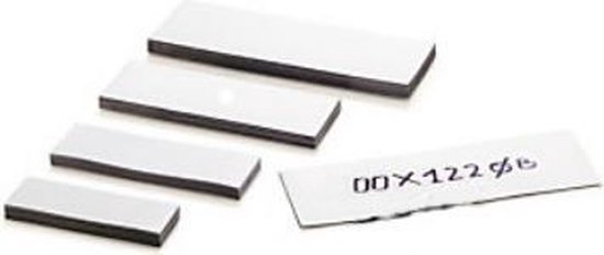 Magnetische etiketten wit (25mm x 100mm) 100 stuks - De Markeringshop