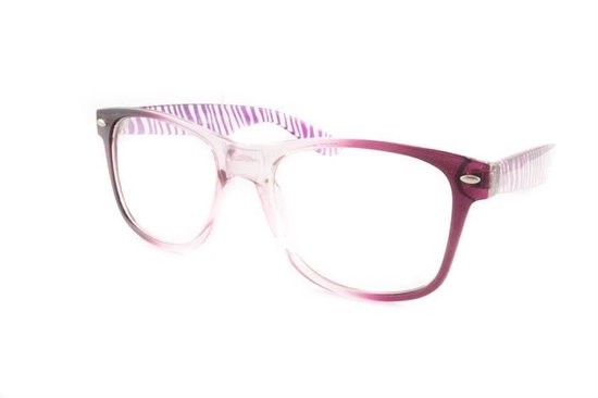 Evenement Pak om te zetten Aanpassen Wayfarer nerd bril zonder sterkte roze met zebra poten | bol.com