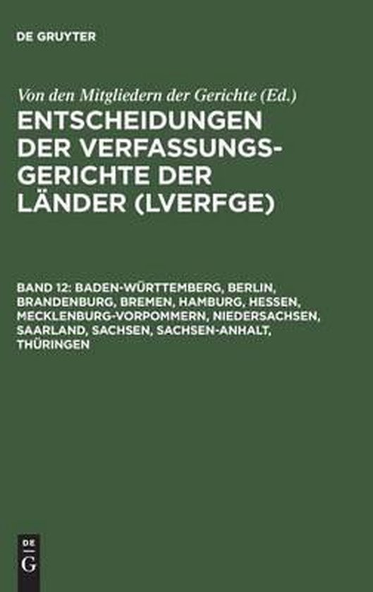 Entscheidungen der Verfassungsgerichte der Länder (LVerfGE) ... - cover