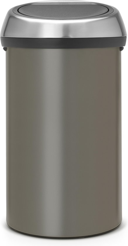 Brabantia Touch Bin Prullenbak - 60 l - Platinum met Matt Steel Fingerprint  Proof deksel | bol.com