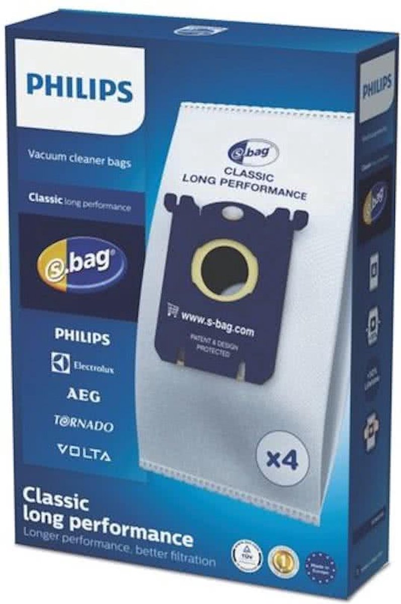 Philips S-Bag FC8021/03 - Stofzuigerzak Classic Long Performance - 24 stuks