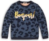 DJ Dutchjeans Meisjes Sweater - Mid blue + print - Maat 92