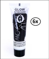 6x Glow in the dark Face & body paint