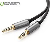 3.5mm Male-Male Audio Jack Ultra Plat kabel Zwart - 150cm