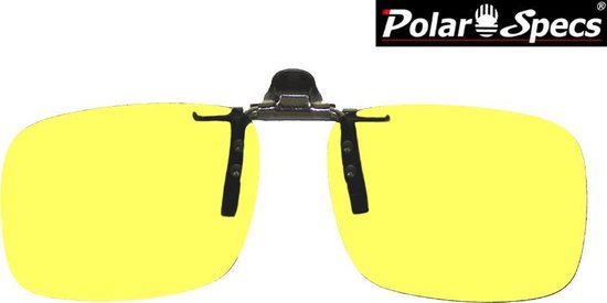 Polar Specs® 42x132 mm. Aluminium Opklapbare Voorhanger – Clip on Nachtbril – Brilclip – Voorzetbril – Polarized Nightdriving – Unisex