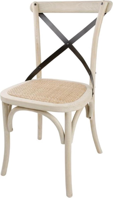 Bolero houten stoel eetkamerstoel gekruiste rugleuning | 2 stuks | bol.com