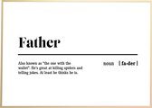 KMCT collection | voordeel set canvas zwart wit poster father met gouden wissellijst | 50 x 70 cm