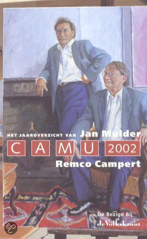 Boek "Camu 2002" met een schilderij van Jan Mulder en Remco Campert in een interieur.