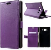 Litchi wallet hoesje Samsung Galaxy A3 paars
