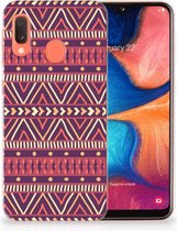 Geschikt voor Samsung Galaxy A20e TPU Hoesje Aztec Purple