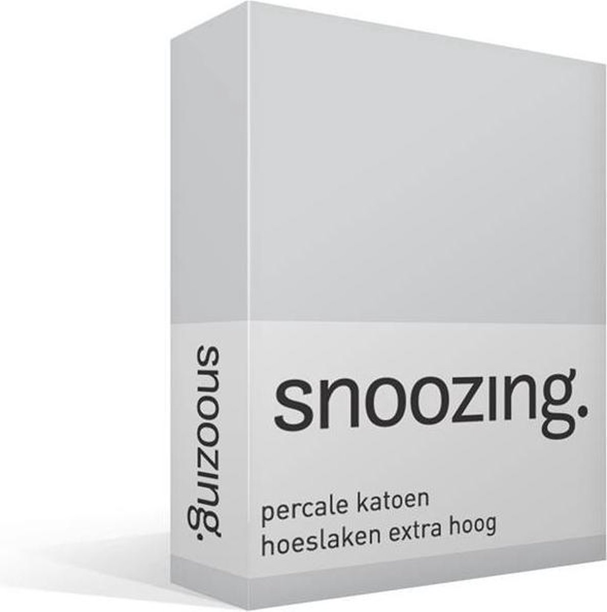 Snoozing - Hoeslaken - Extra hoog - Lits-jumeaux - 180x210 cm - Percale katoen - Grijs