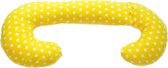 Body pillow - 240 cm - 100% katoen - geel met witte stippen