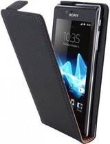 Mobiparts Premium Flip Case Sony Xperia J Black