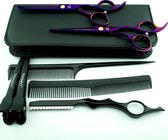 Akyol - Kappersschaar Set Special Purple 6.0 inch - Linkshandig - 8 delig