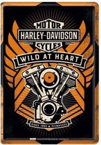Harley Davidson Wild at Heart  reliëf 40 x 30 cm metalen wandbord