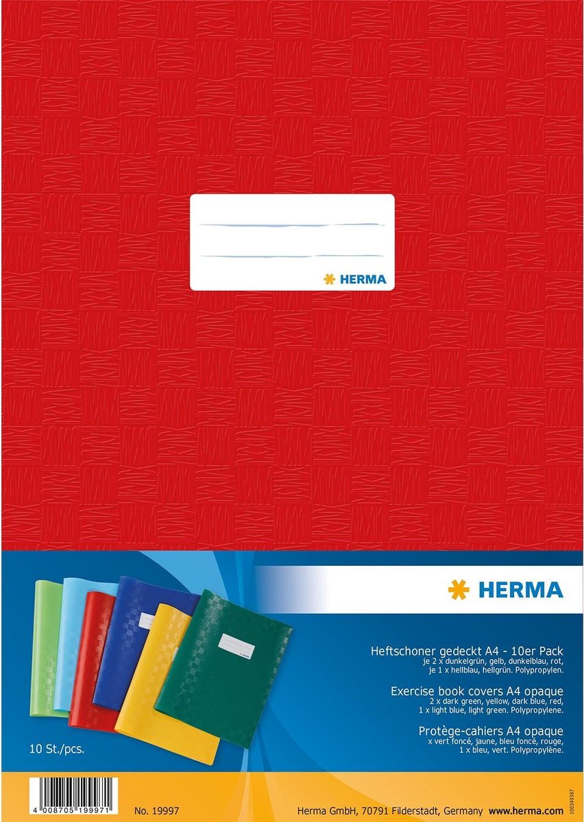 HERMA Protège-cahier, format A4, en PP, jaune transparent