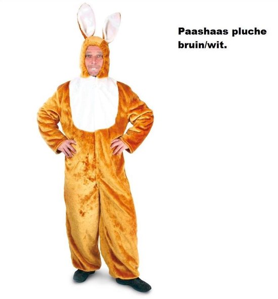 ongeluk toenemen Hoogte Paashaas kostuum bruin/wit unisex mt.48/50 - Pasen thema feest konijn haas  paasfeest | bol.com