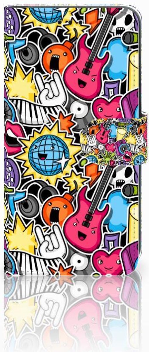 Xiaomi Mi A2 Lite Wallet Case met Pasjes Punk Rock