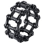 Edelstaal heren ring Bike Chain black-21mm